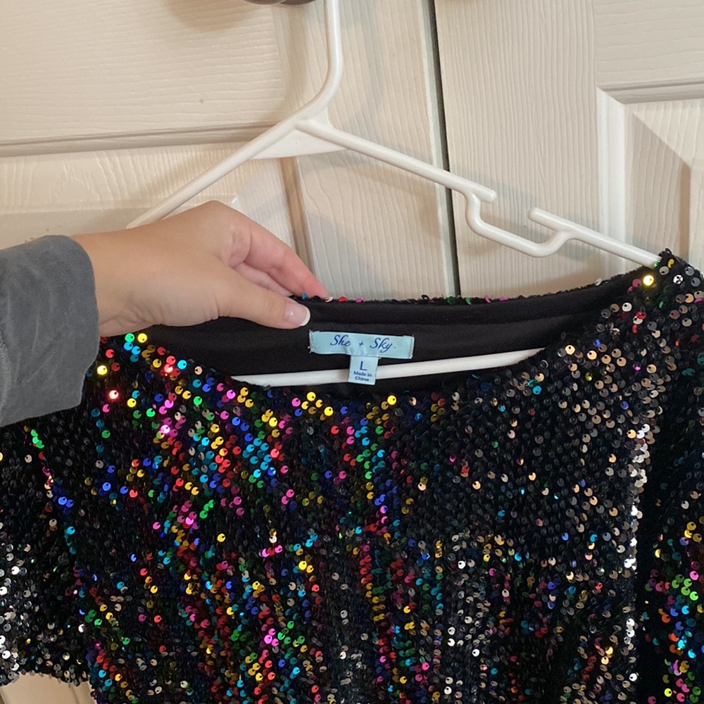 Francesca's Collections Multicolor Sequin Top - image 4